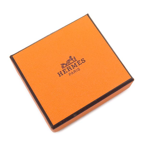 Hermes Scarf Ring Kelly Cadena Metal Leather Gold Brown Motif — view 7