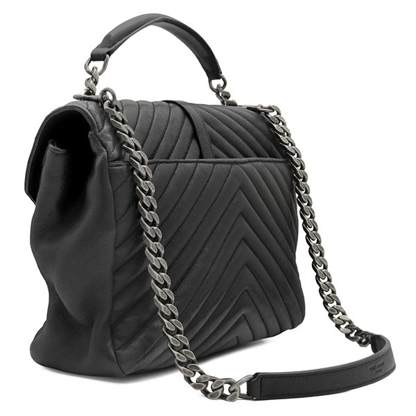 Saint Laurent 2-Way Bag Classic Monogram Leather Black Silver YSL Cassandra — view 2