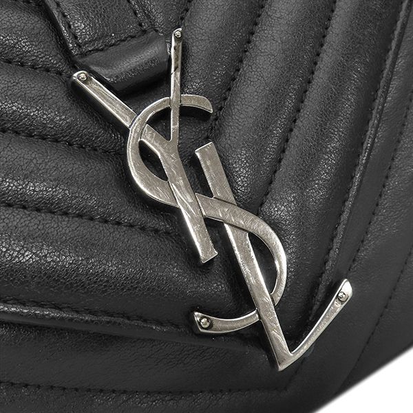 Saint Laurent 2-Way Bag Classic Monogram Leather Black Silver YSL Cassandra — view 5
