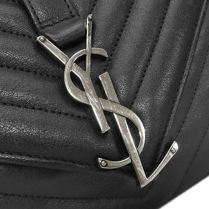 Saint Laurent 2-Way Bag Classic Monogram Leather Black Silver YSL Cassandra — view 5