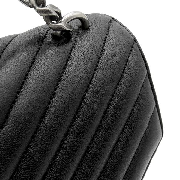 Saint Laurent 2-Way Bag Classic Monogram Leather Black Silver YSL Cassandra — view 7