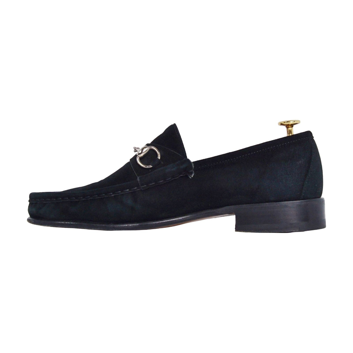 Gucci Loafers Moccasins Business Shoes Horsebit Eee Suede Black 9.5 — view 7