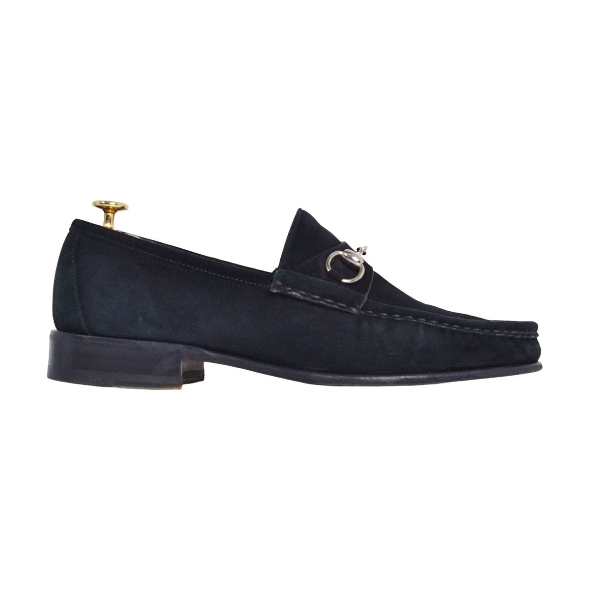 Gucci Loafers Moccasins Business Shoes Horsebit Eee Suede Black 9.5 — view 6