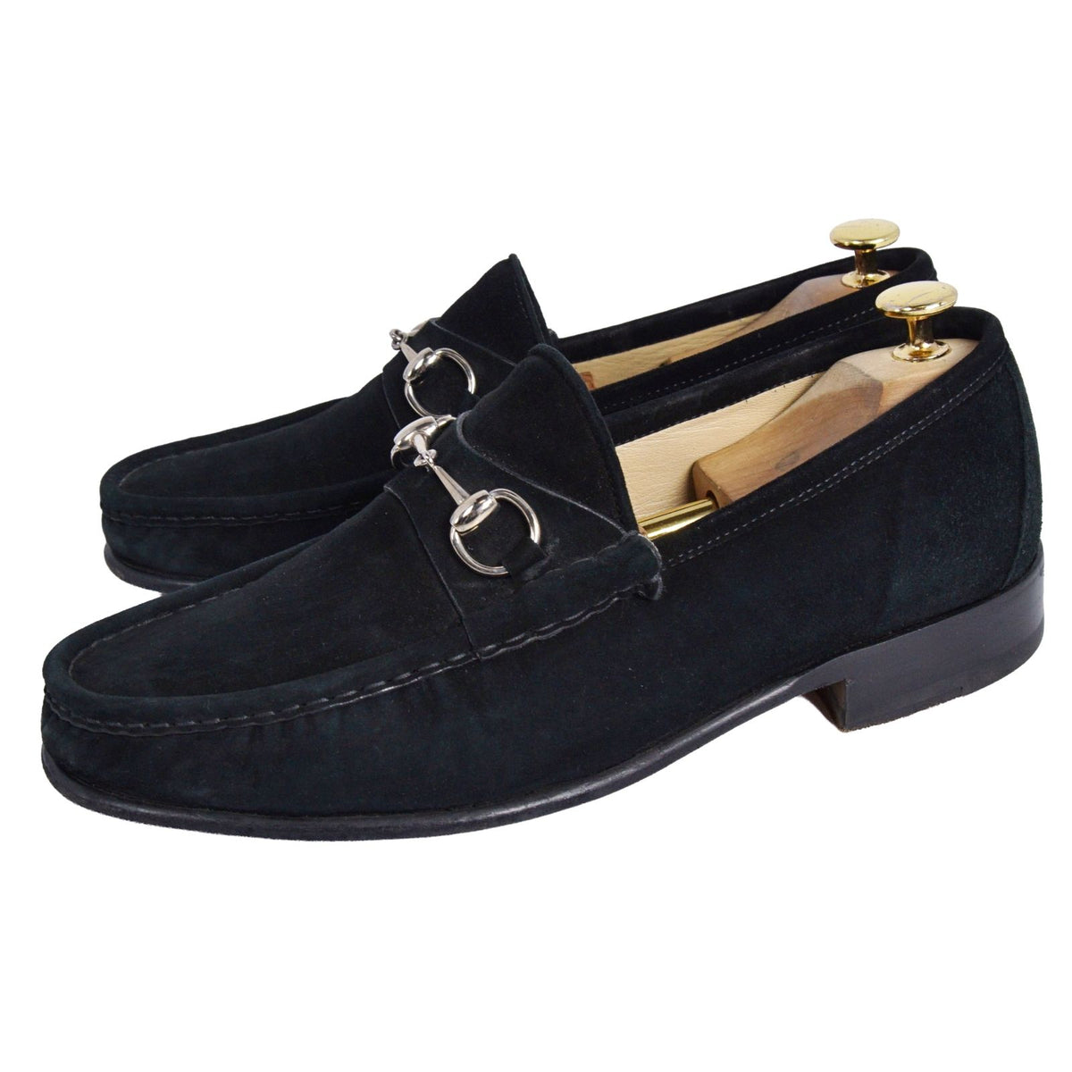 Gucci Loafers Moccasins Business Shoes Horsebit Eee Suede Black 9.5 — view 2
