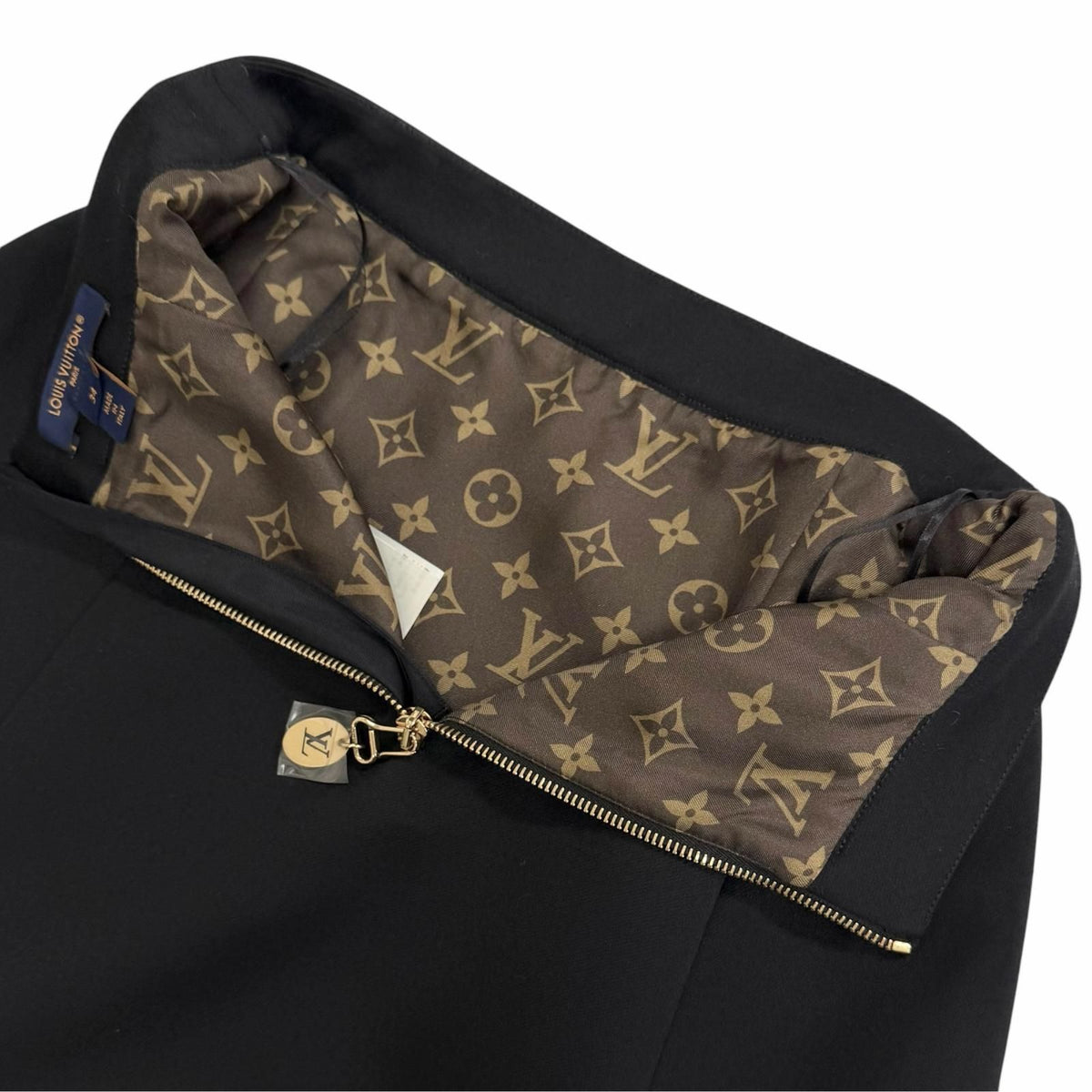 Louis Vuitton Cotton Wool LV Zip Lining Monogram Scalloped Hem Short Flare — view 5