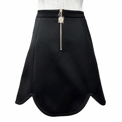 Louis Vuitton Cotton Wool LV Zip Lining Monogram Scalloped Hem Short Flare — view 4