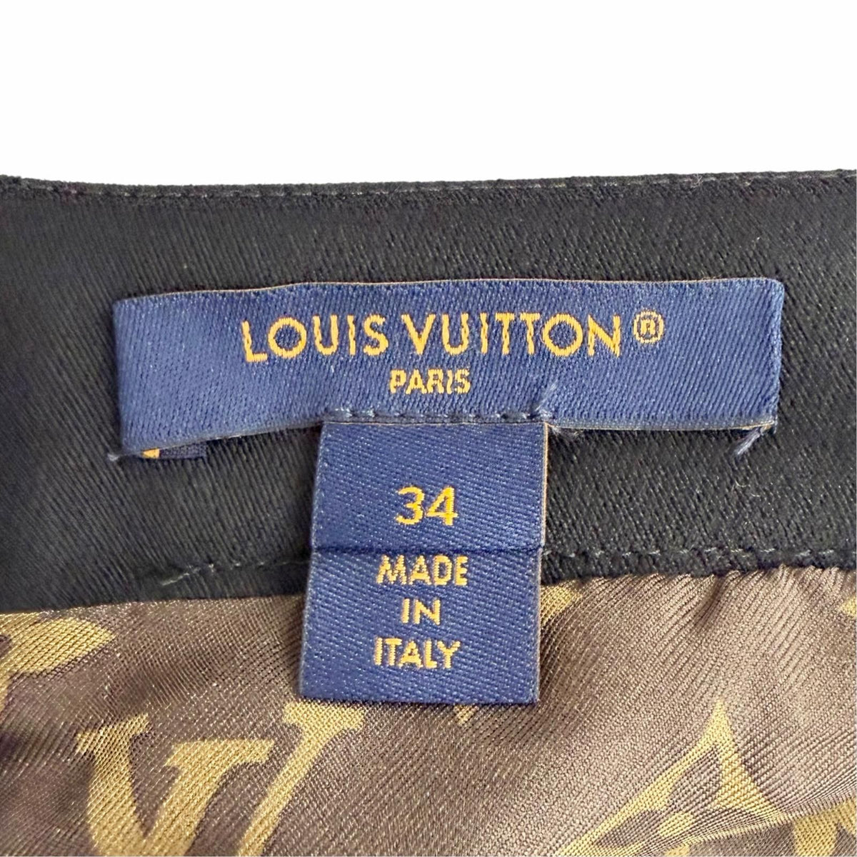 Louis Vuitton Cotton Wool LV Zip Lining Monogram Scalloped Hem Short Flare — view 7