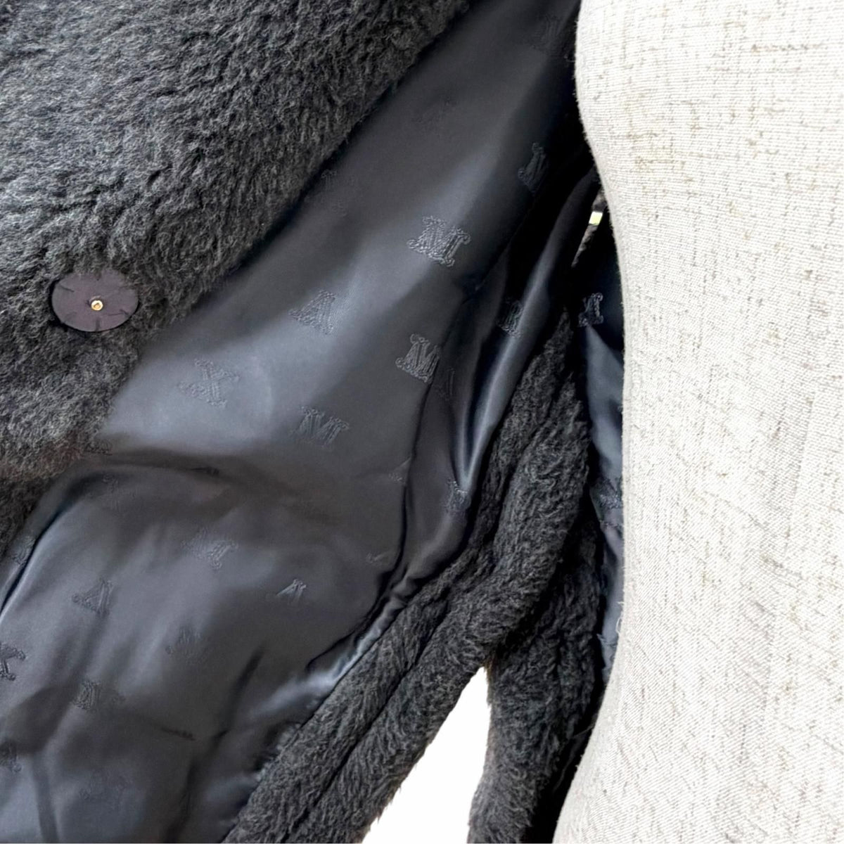 Max Mara Teddy Bear Wool Alpaca Leather Belt Cape Coat Poncho SM — view 5