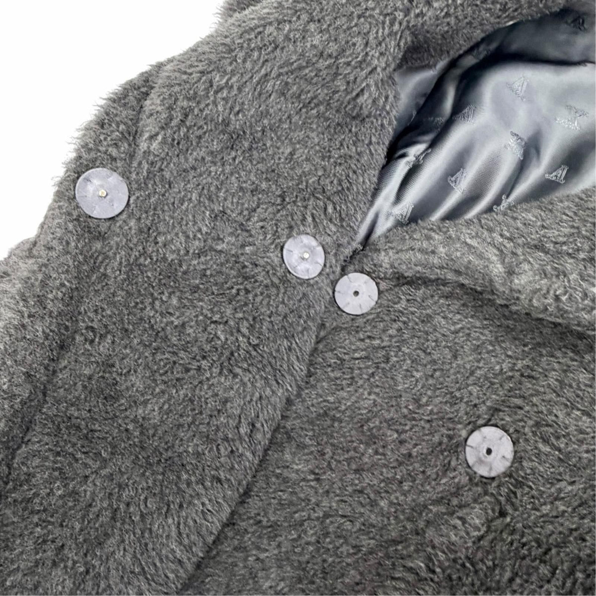 Max Mara Teddy Bear Wool Alpaca Leather Belt Cape Coat Poncho SM — view 6