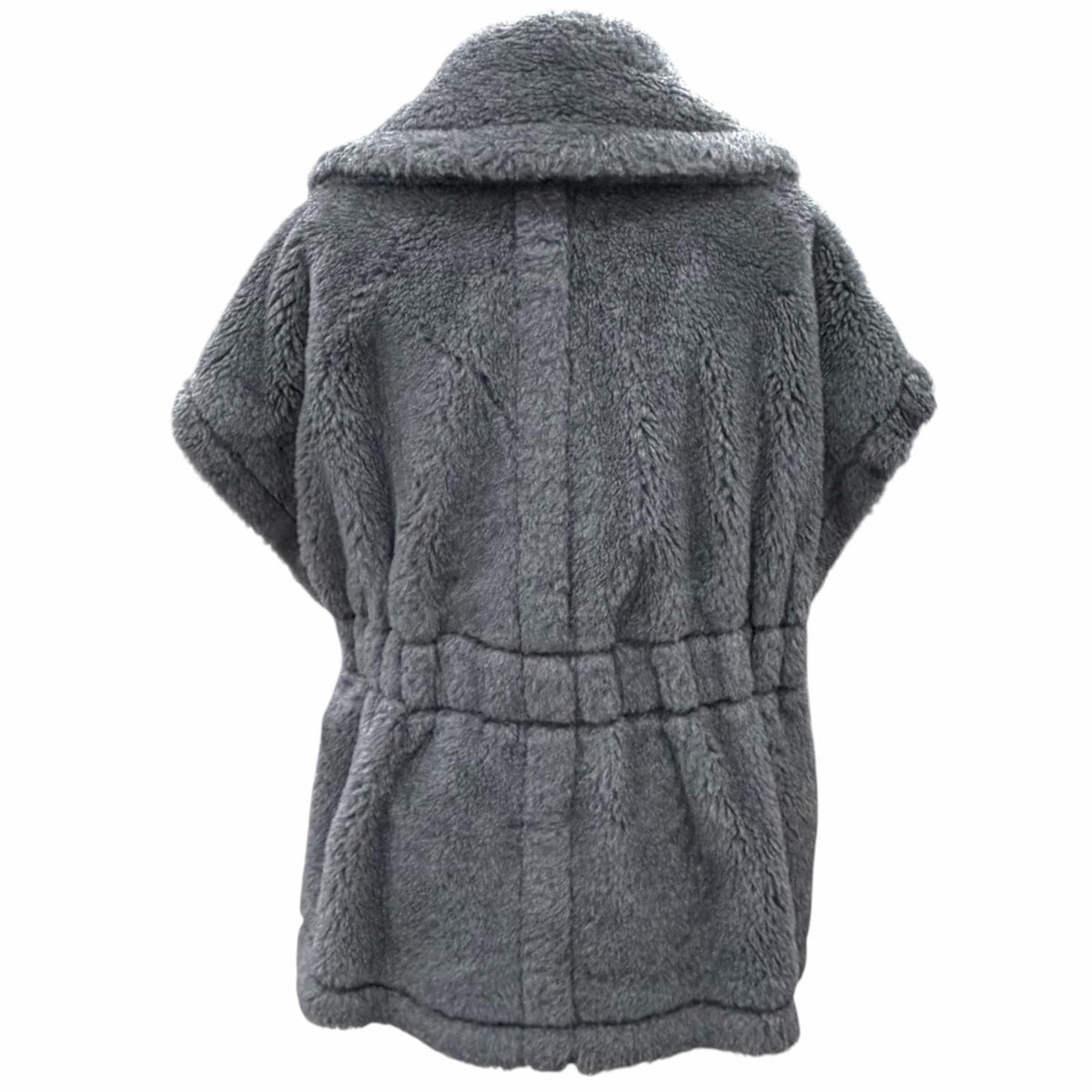 Max Mara Teddy Bear Wool Alpaca Leather Belt Cape Coat Poncho SM — view 4