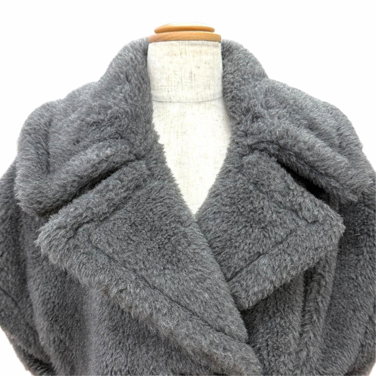 Max Mara Teddy Bear Wool Alpaca Leather Belt Cape Coat Poncho SM — view 2