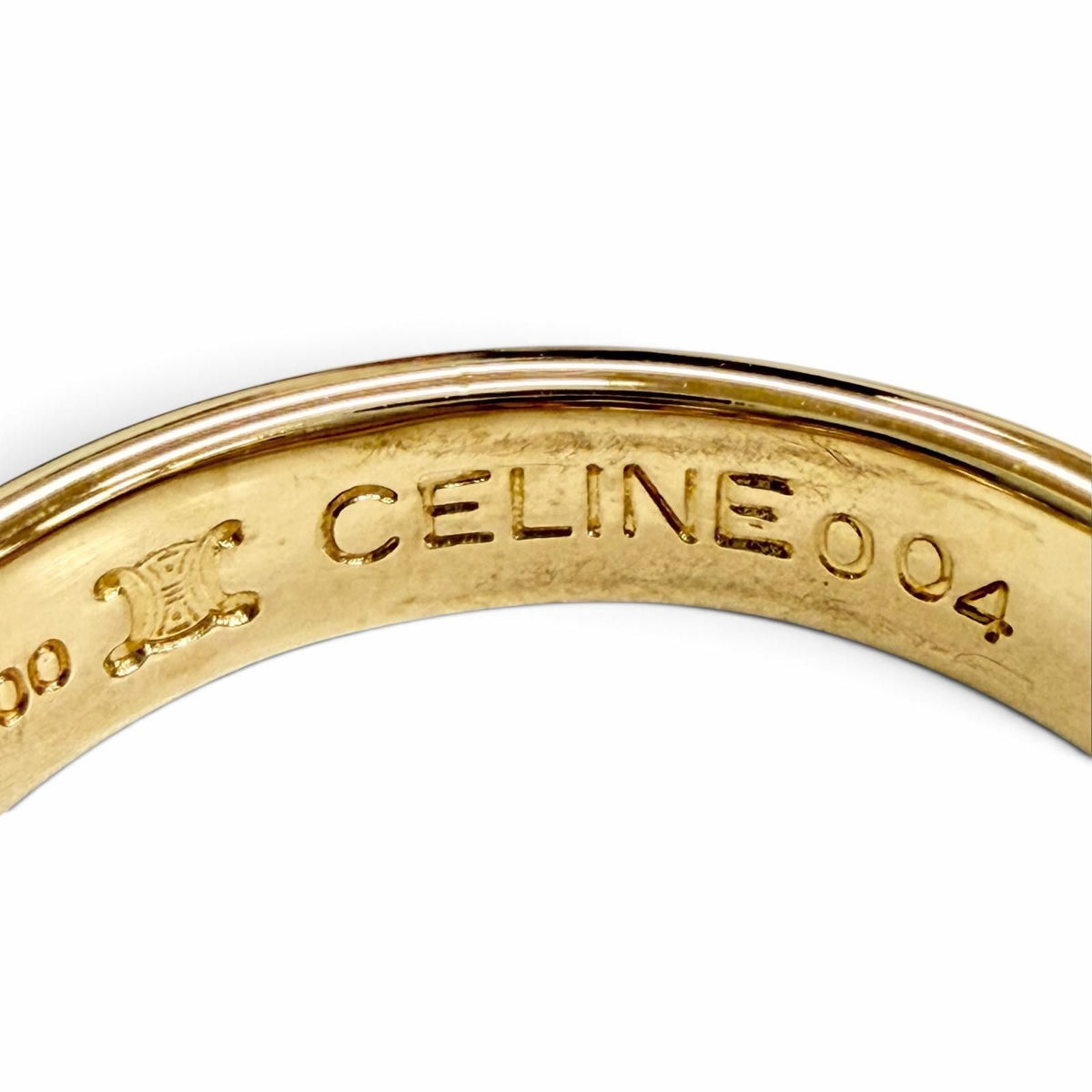 Celine Vintage Macadam Ring Diamond Gold Platinum — view 6