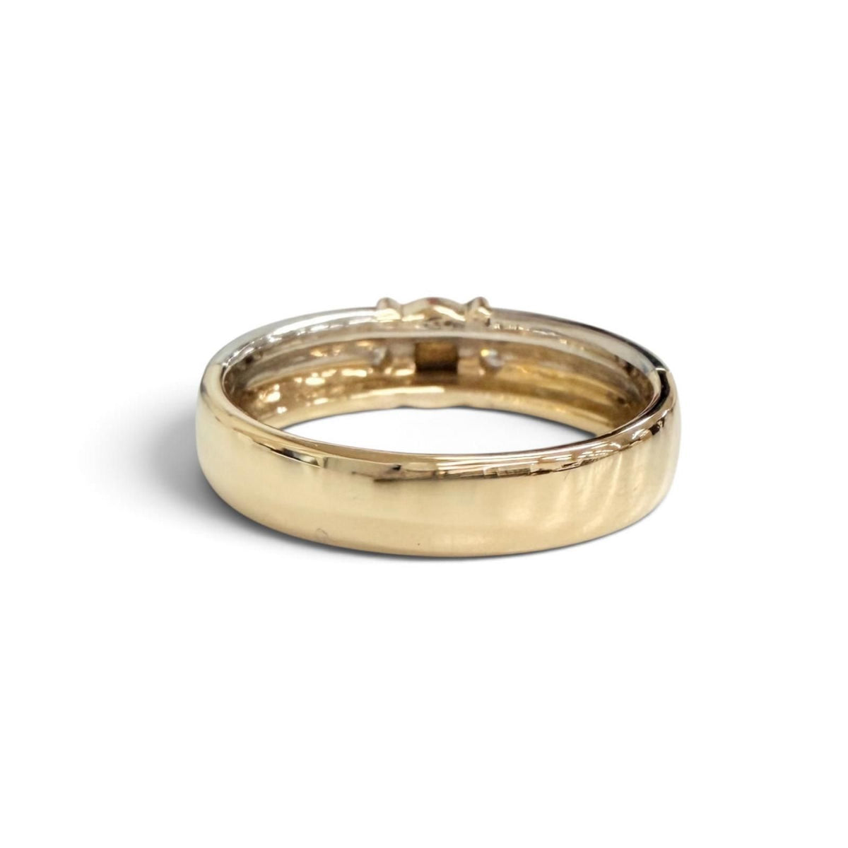 Celine Vintage Macadam Ring Diamond Gold Platinum — view 4