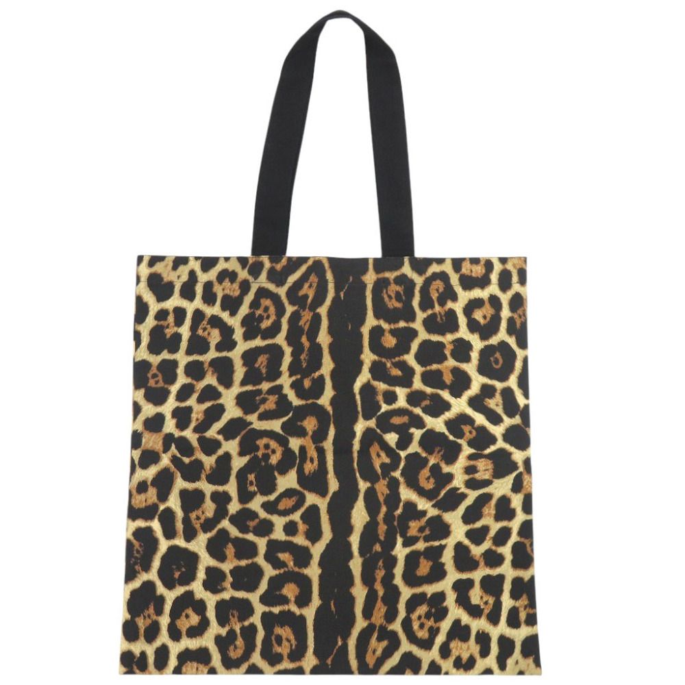 Saint Laurent Rive Droite Leopard Print Recycled Cotton Tote Bag — view 3