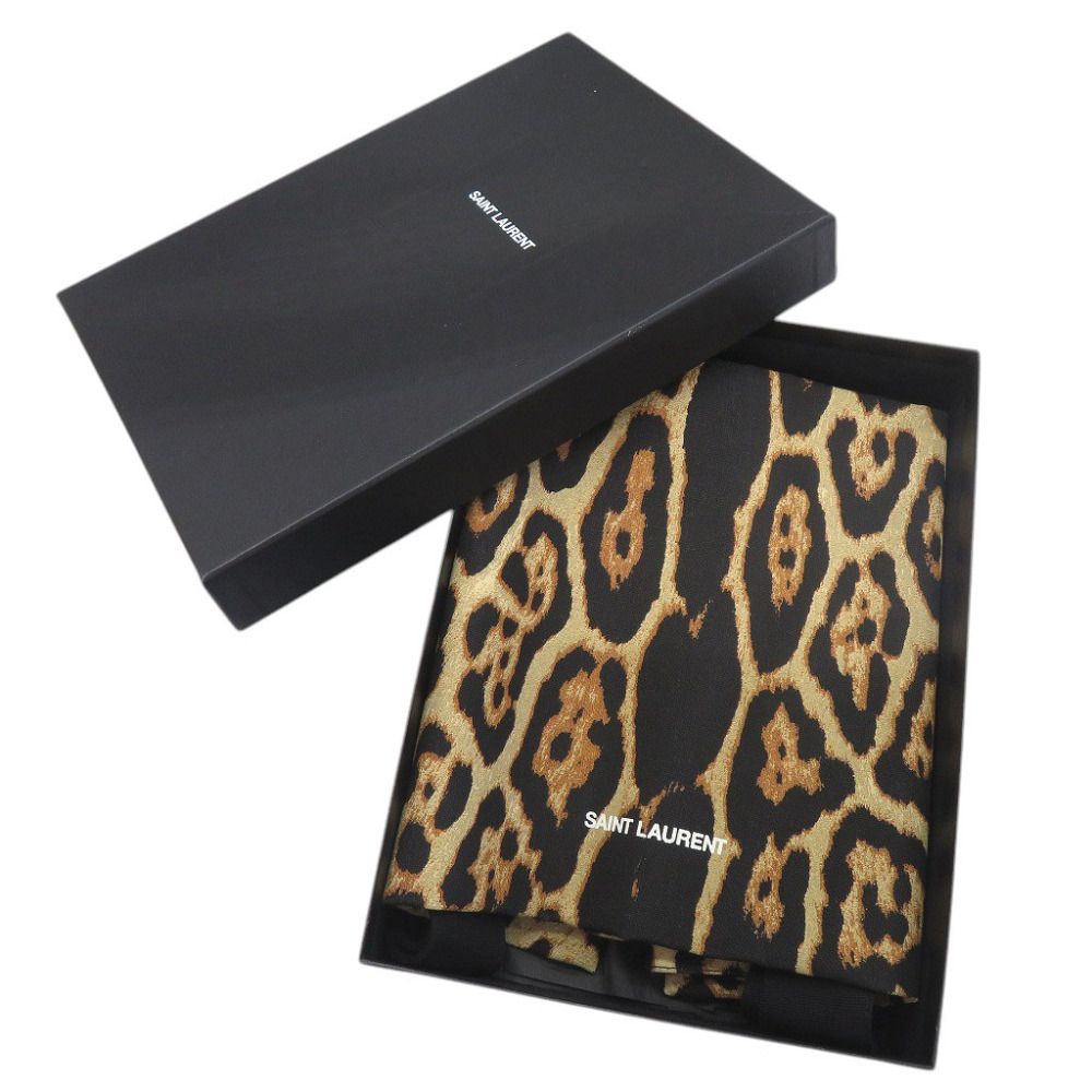 Saint Laurent Rive Droite Leopard Print Recycled Cotton Tote Bag — view 2