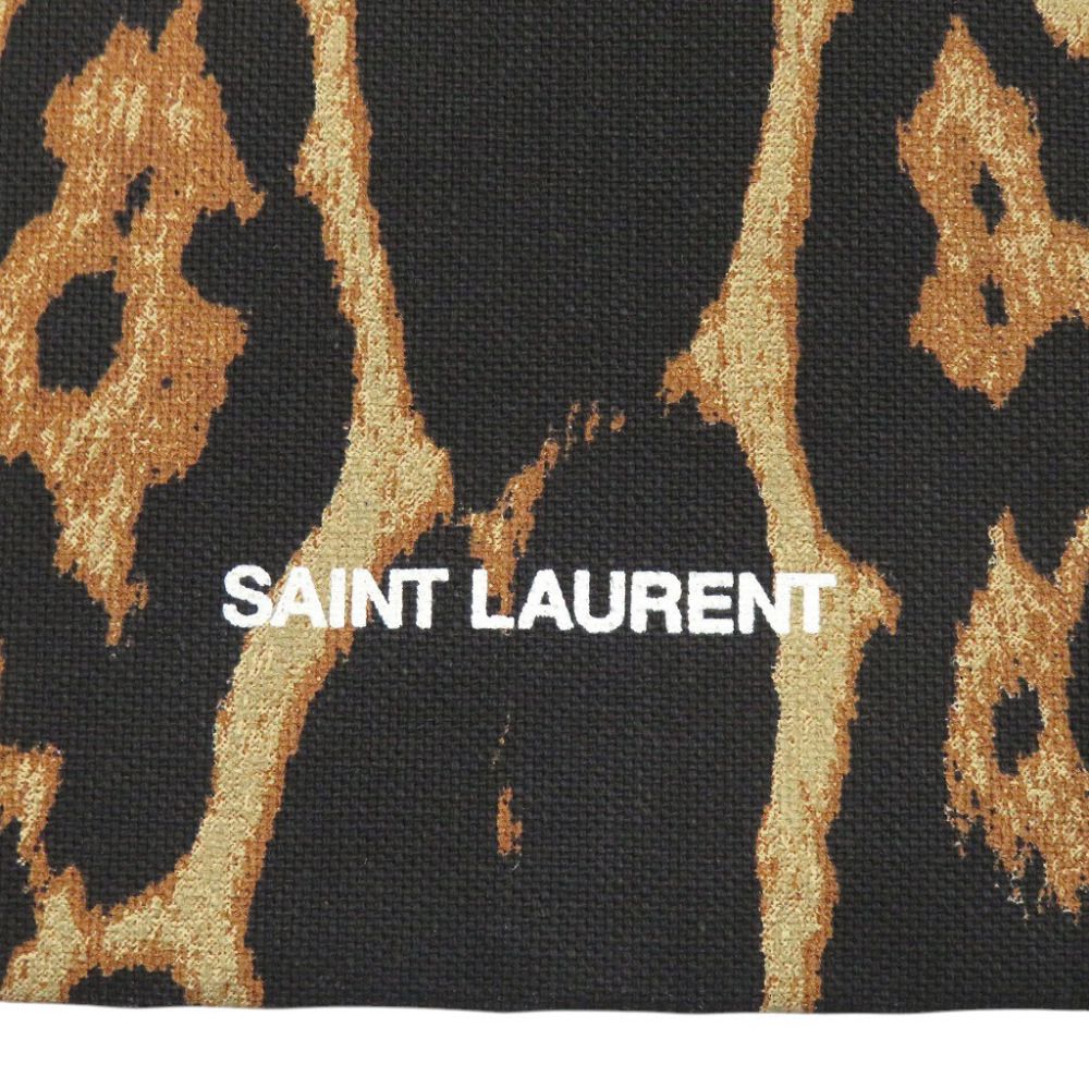 Saint Laurent Rive Droite Leopard Print Recycled Cotton Tote Bag — view 7