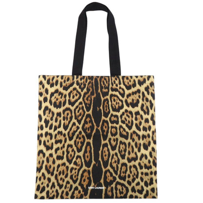 Saint Laurent Rive Droite Leopard Print Recycled Cotton Tote Bag