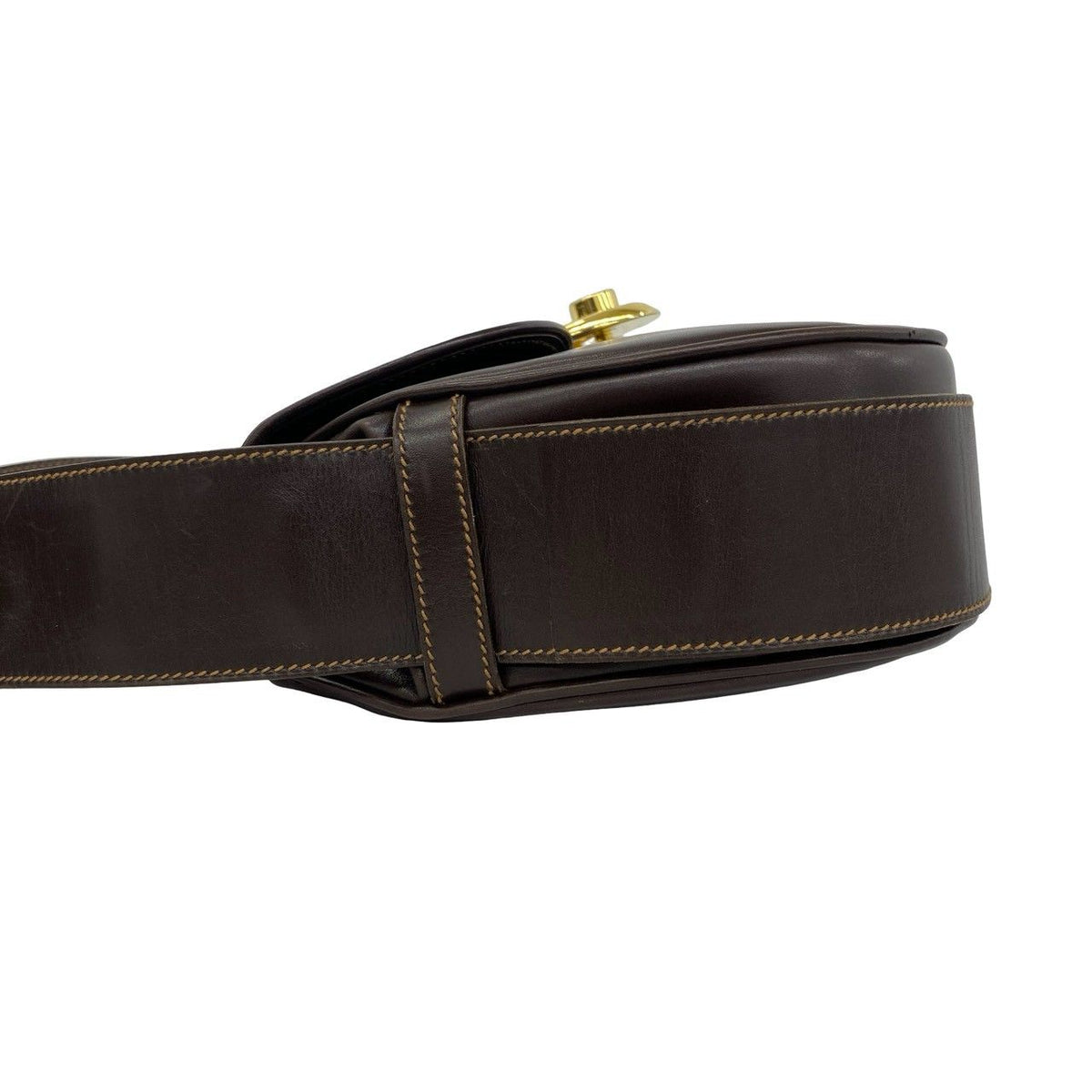 Gucci Vintage GG Logo Leather Shoulder Bag Brown — view 5