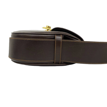 Gucci Vintage GG Logo Leather Shoulder Bag Brown — view 6