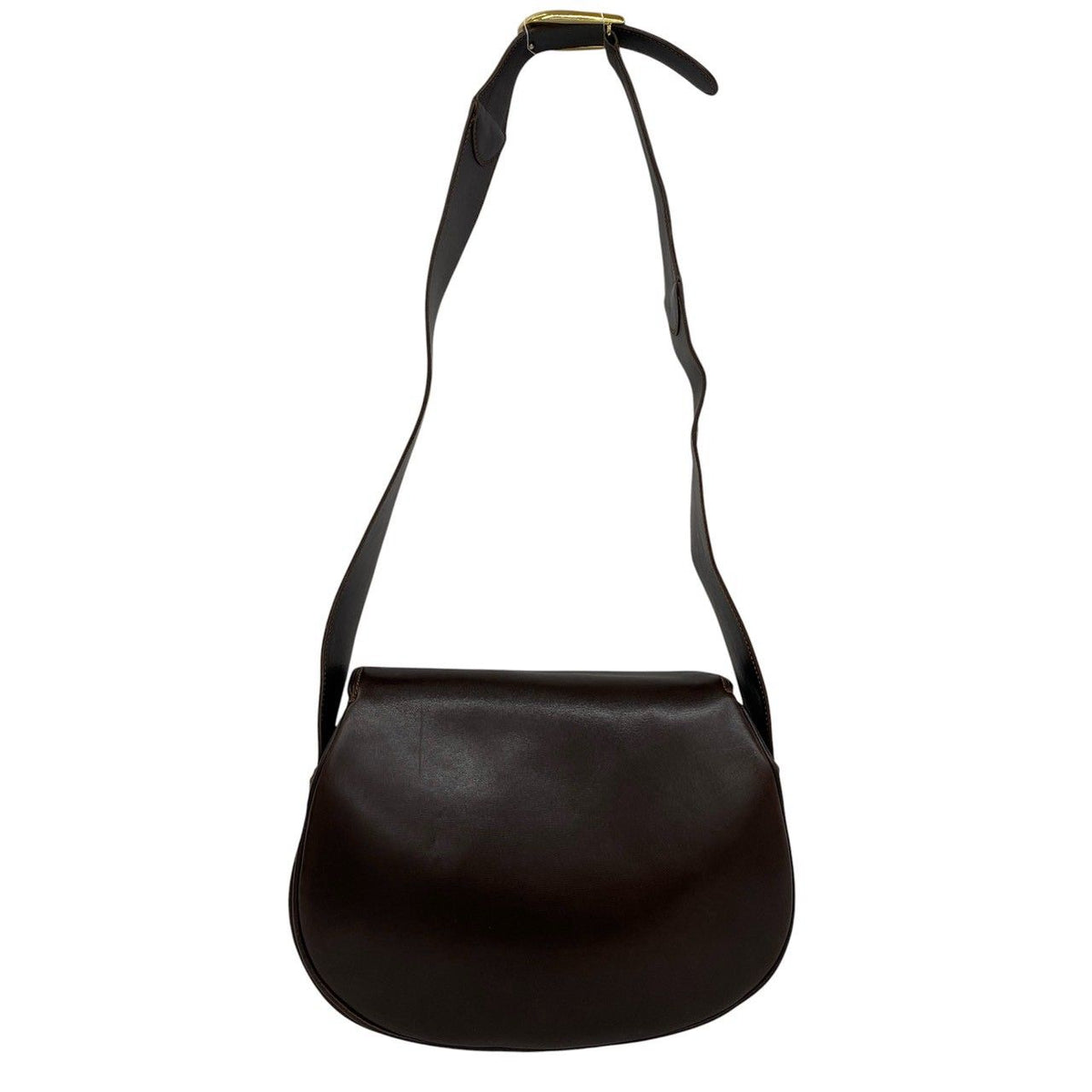 Gucci Vintage GG Logo Leather Shoulder Bag Brown — view 3