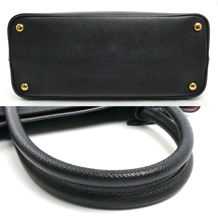 Prada Saffiano Cuir 2-Way Shoulder Bag Black — view 3