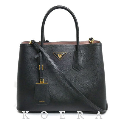 Prada Saffiano Cuir 2-Way Shoulder Bag Black
