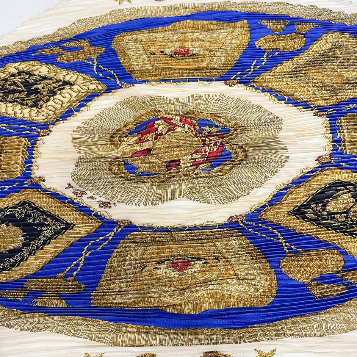 Hermes Saber Decorative Bag Silk Scarf Blue