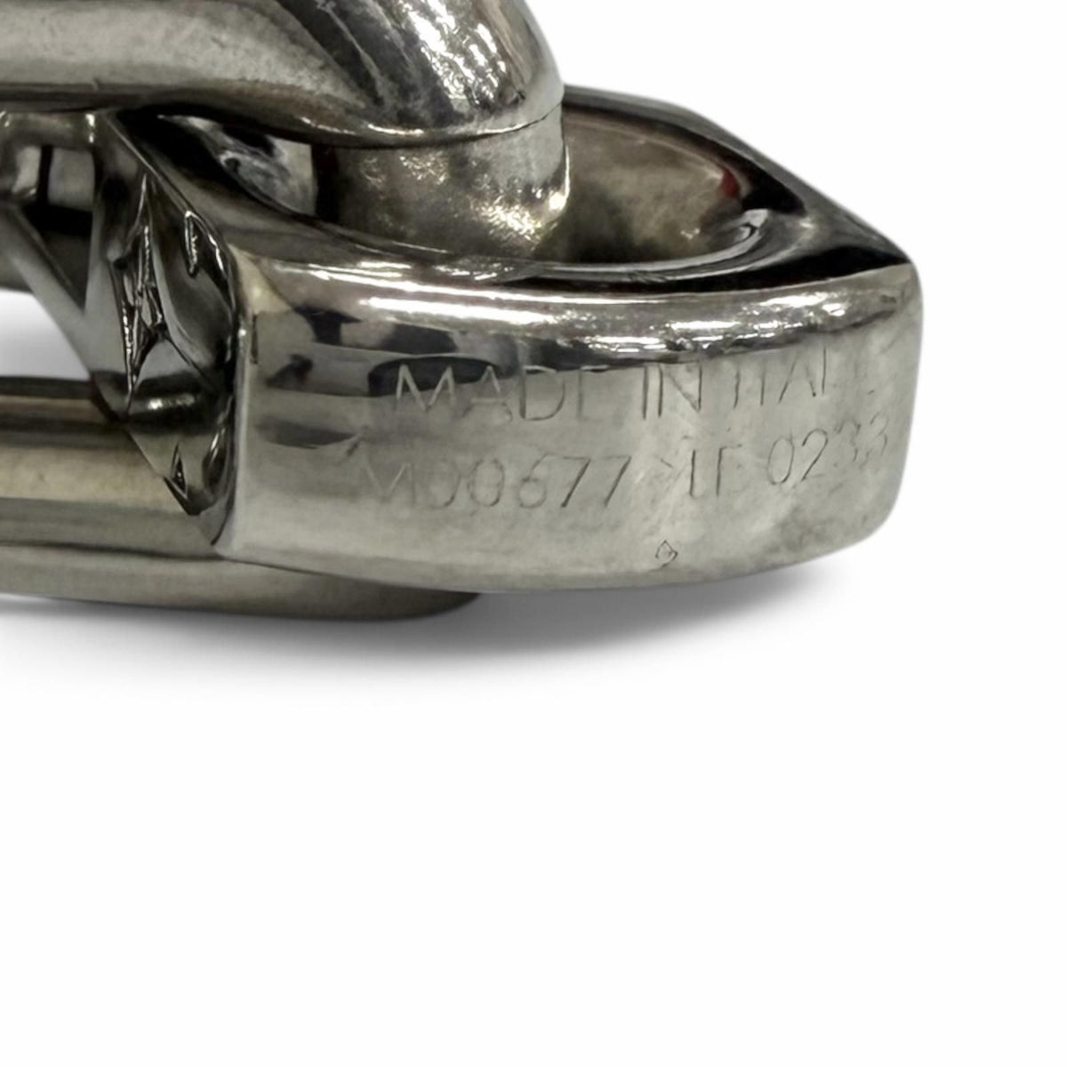 Louis Vuitton Collier Monogram Chain Necklace Silver Black — view 6