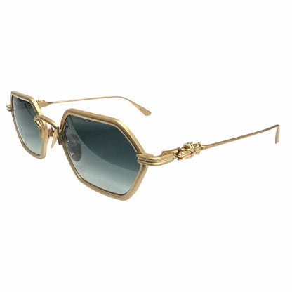 Chrome Hearts Datas Cross Eyewear Sunglasses Gold Blue Gradation Lens