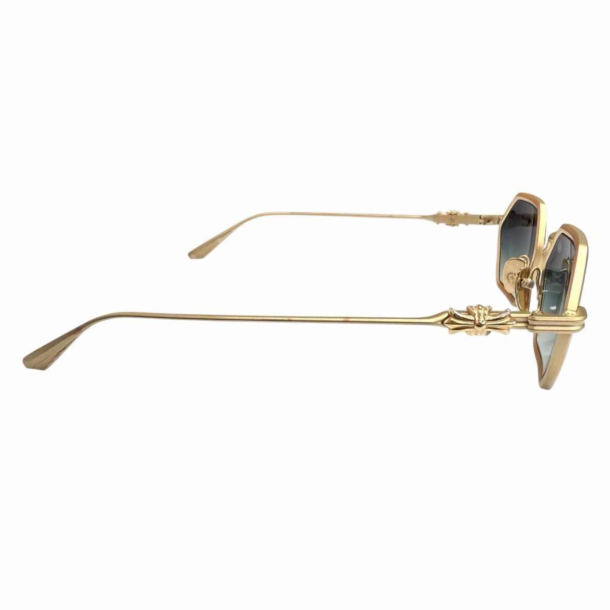 Chrome Hearts Datas Cross Eyewear Sunglasses Gold Blue Gradation Lens — view 5