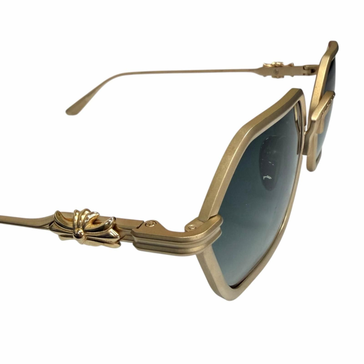 Chrome Hearts Datas Cross Eyewear Sunglasses Gold Blue Gradation Lens — view 7