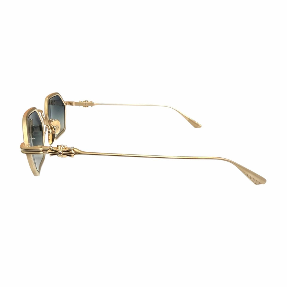 Chrome Hearts Datas Cross Eyewear Sunglasses Gold Blue Gradation Lens — view 4