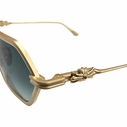Chrome Hearts Datas Cross Eyewear Sunglasses Gold Blue Gradation Lens — view 6