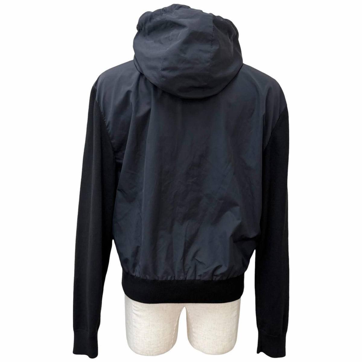 Louis Vuitton LV Circle Logo Embroidery Knit Contrast Hoodie Black — view 4