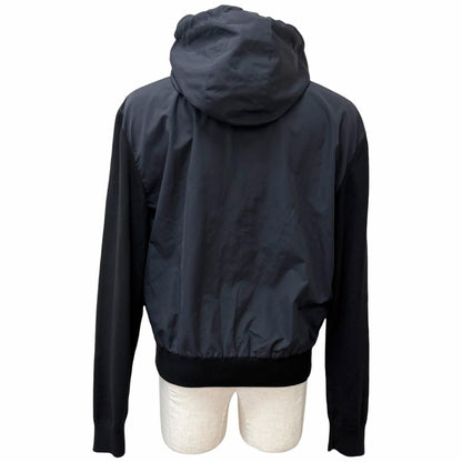 Louis Vuitton LV Circle Logo Embroidery Knit Contrast Hoodie Black — view 4