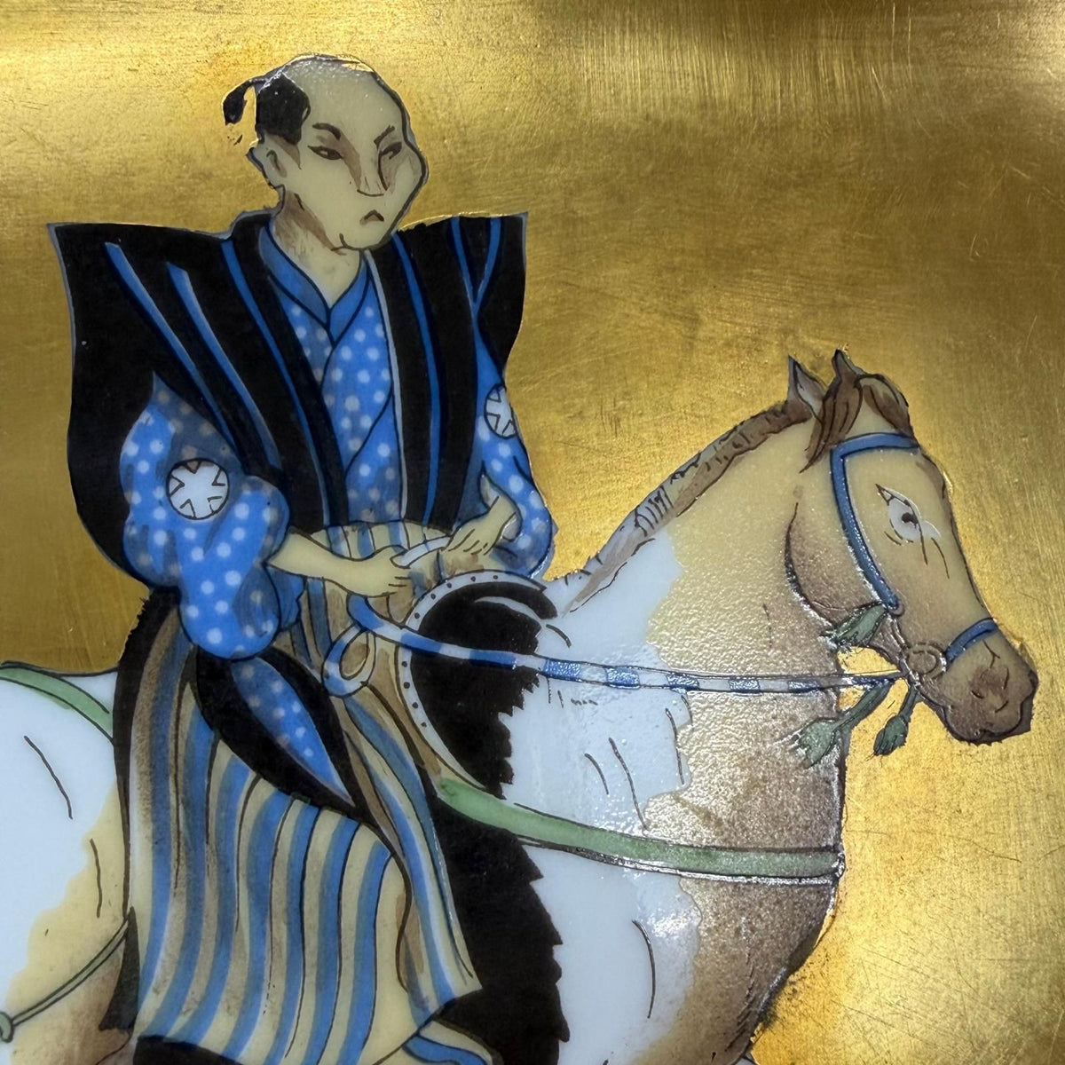 Hermes Ashtray Ceramic Samurai Gold Leaf Orange — view 4
