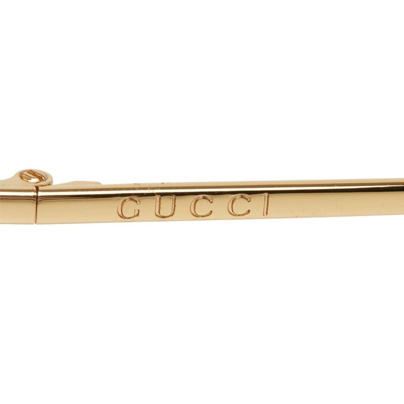 Gucci Interlocking G Oversized Square Shape Geometric Sunglasses Eyewear Gold — view 4
