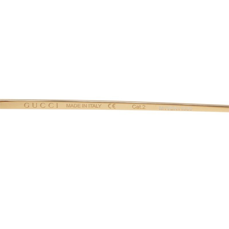 Gucci Interlocking G Oversized Square Shape Geometric Sunglasses Eyewear Gold — view 6
