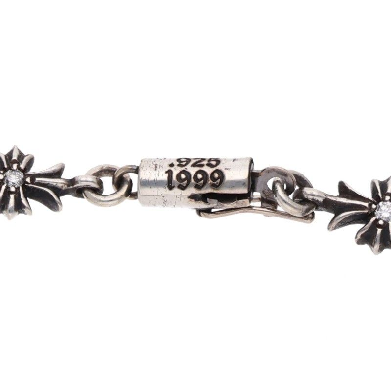 Chrome Hearts Tiny CH Plus Diamond Pave Silver Bracelet — view 4
