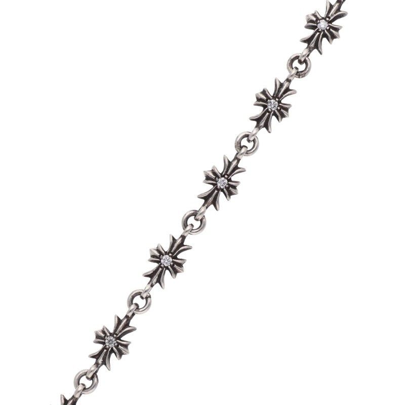 Chrome Hearts Tiny CH Plus Diamond Pave Silver Bracelet — view 2