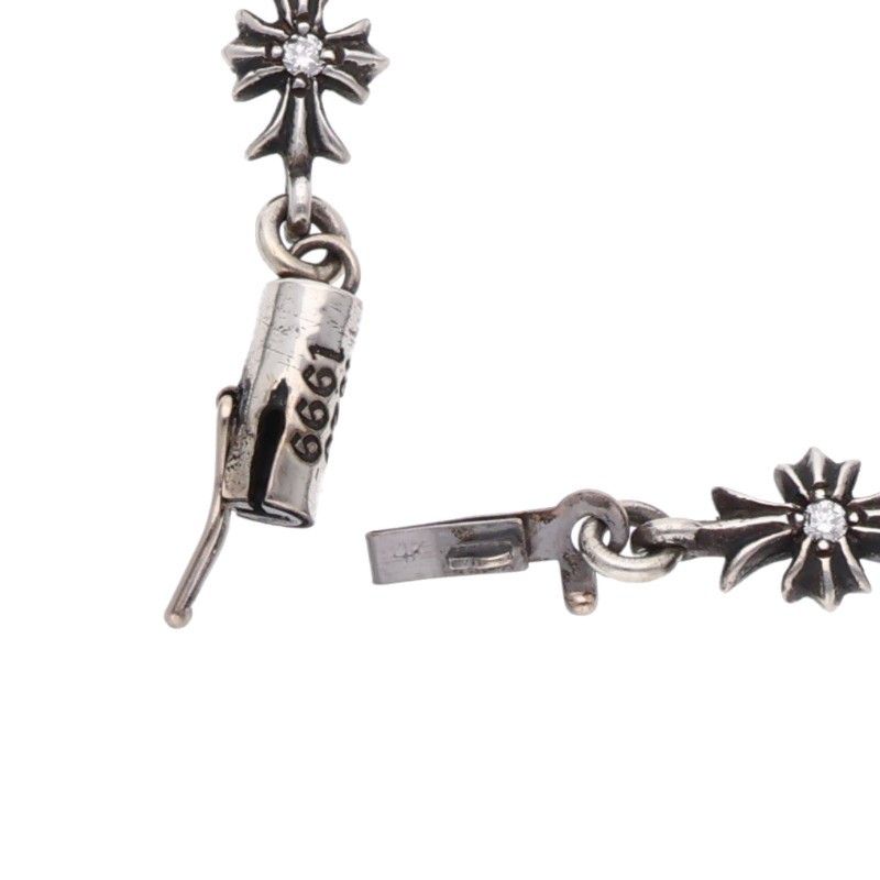 Chrome Hearts Tiny CH Plus Diamond Pave Silver Bracelet — view 5