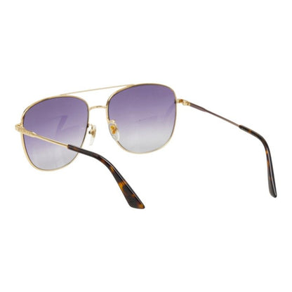 Gucci Double Bridge Pilot Lens Sunglasses Eyewear Teardrop Shape Gold Metal — view 2