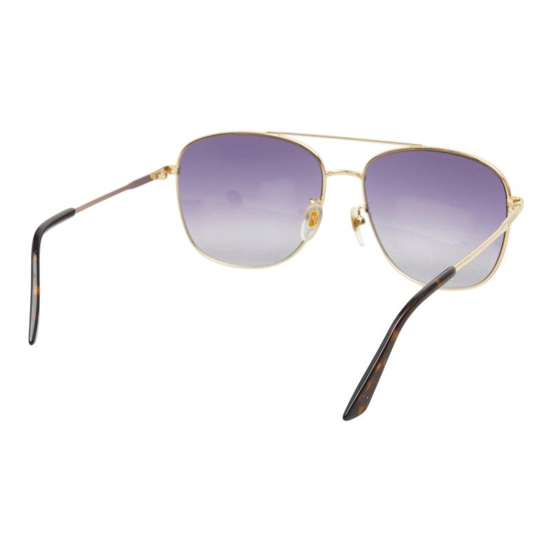 Gucci Double Bridge Pilot Lens Sunglasses Eyewear Teardrop Shape Gold Metal — view 3