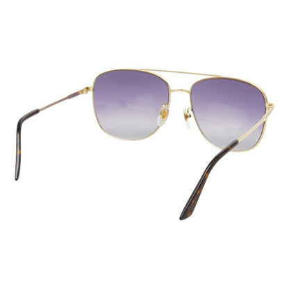 Gucci Double Bridge Pilot Lens Sunglasses Eyewear Teardrop Shape Gold Metal — view 3