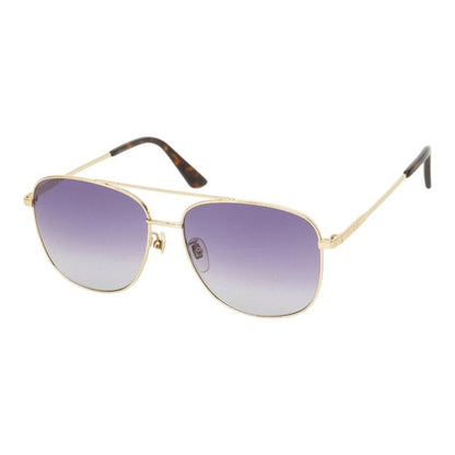 Gucci Double Bridge Pilot Lens Sunglasses Eyewear Teardrop Shape Gold Metal