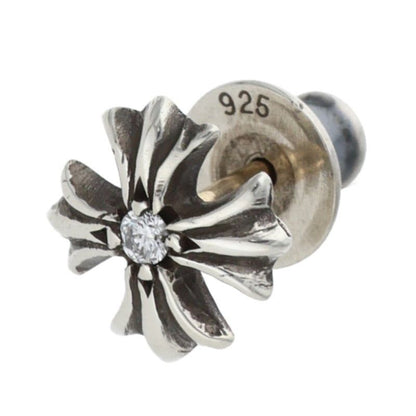 Chrome Hearts CH Plus Diamond CH Stud Silver Earrings