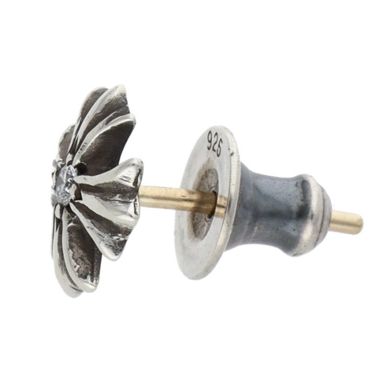 Chrome Hearts CH Plus Diamond CH Stud Silver Earrings — view 4