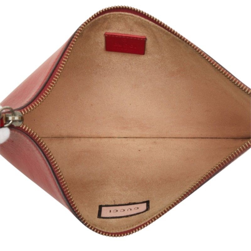 Gucci Ghost Clutch Pouch Red Black Leather — view 6
