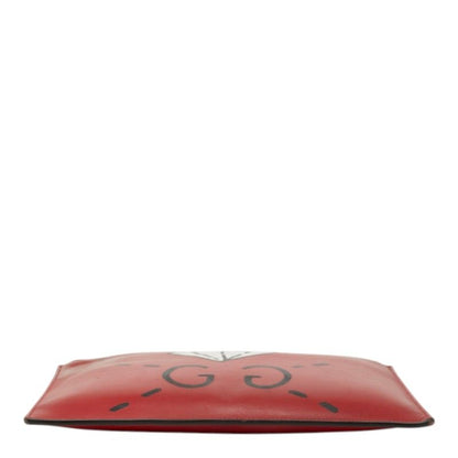 Gucci Ghost Clutch Pouch Red Black Leather — view 3