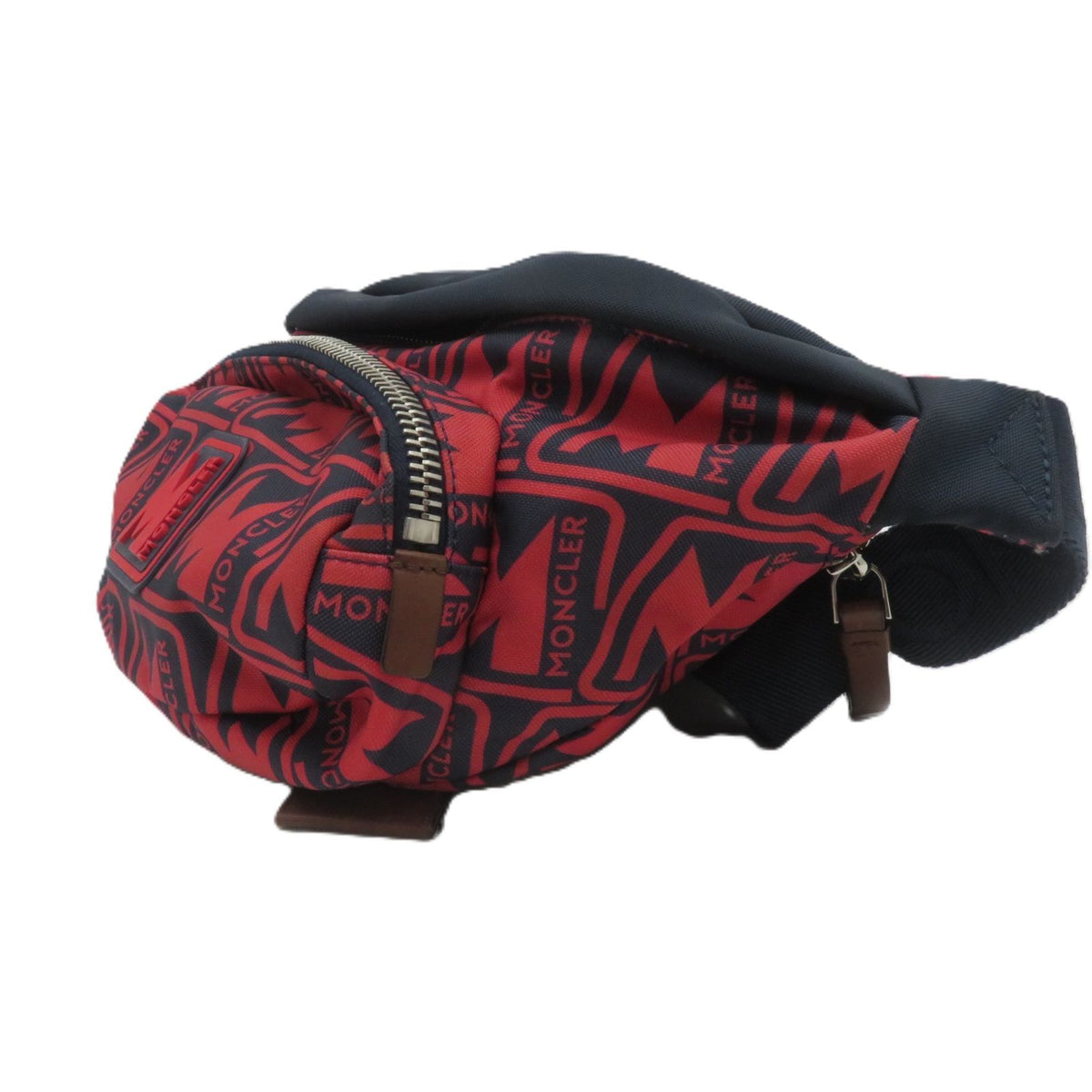 Moncler Waist Bag Navy Red Nylon Leather — view 2
